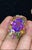 Purple Bochic "Orient" Vintage Multi Tourmaline & Amethyst Ring - 18K Gold & Silver For Sale - Image 8 of 18