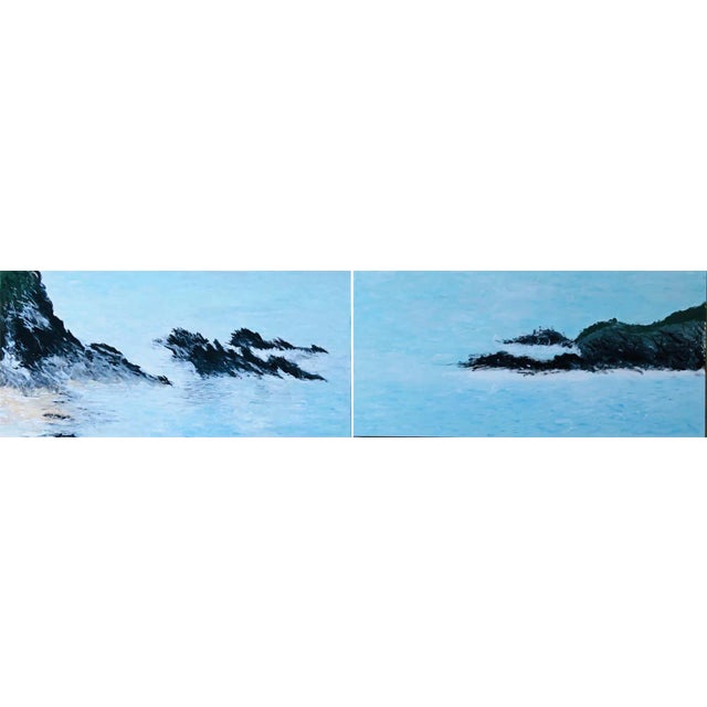 Rocky Seascape Limited Edition Diptych Print by Trearddur-Porth Dafarch For Sale