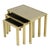 Luxurious set of nesting tables, mimiset, 23-karat gold-plated chrome base, smoked glass mirror top, by Belgian design...