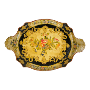 Hand-Painted Japanese Floral Tray