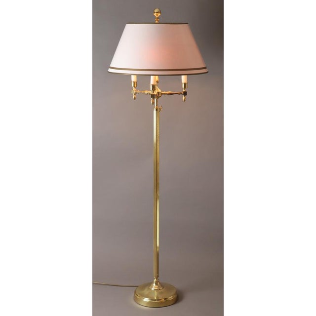 French Hollywood Regency Bouillotte Floor Lamp in Brass, 1970s For Sale - Image 12 of 15