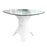 A vintage sculptural rattan pedestal table featuring an elegant fluted base with a distinctive wrapped center detail and...