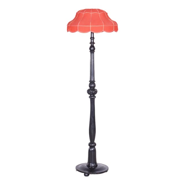 Art Deco Floor Lamp in Beech, 1920s For Sale