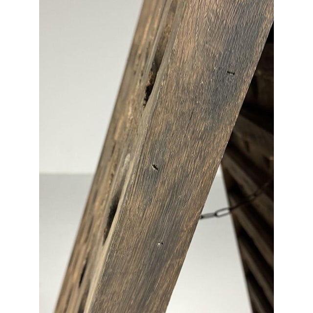 Oak Pupitre Champagne / Wine Rack. Originally from France. Crafted from solid oak. Dimensions: 152H x 73W x 12D (folded)