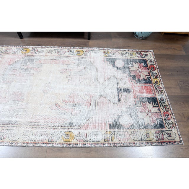 1970s Vintage Turkish Handmade Wool Cotton Runner Rug For Sale - Image 9 of 11