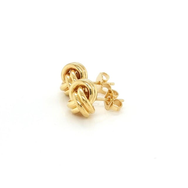 Mid 20th Century Mid 20th Century Pair of Tiffany & Co 18K Yellow Gold Love Knot Stud Earrings For Sale - Image 5 of 7
