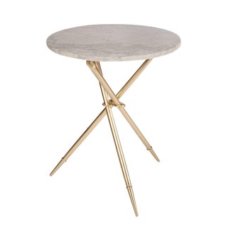 Foldable Ethelle Marble Side Table For Sale