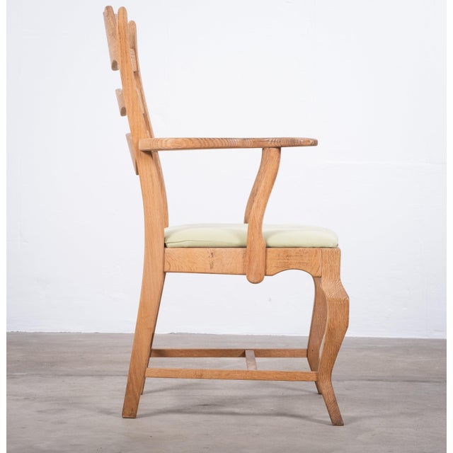 Wood Mid-Century Modern Razorblade Armchair in Oak by Henning Kjærnulf, 1960s For Sale - Image 7 of 8