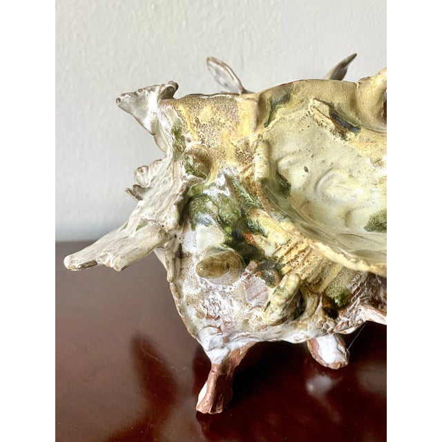 American Studio Pottery Sculpted and Glazed Ceramic Nautical Vessel For Sale - Image 4 of 8