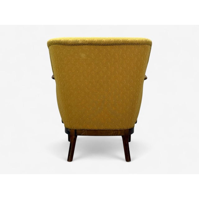 Slagelse Mobelvaerk, Fabric, Wood, Sculptural Arm Chair, Denmark, 1960s For Sale - Image 10 of 10