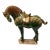Oriental Ceramic Sancai Green Brown Beige Fengshui Artistic Figure For Sale
