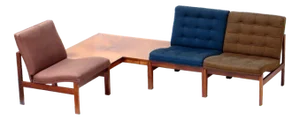 Moduline Lounge Chairs & Rosewood Coffee Table by Ole Gjerløv Knudsen & Torben Lind for France & Søn, 1960s, Set of 4