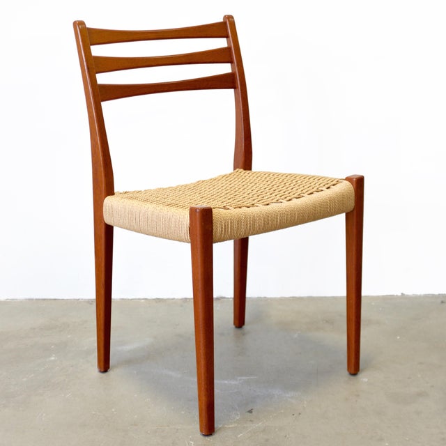 1950s Svegards Markaryd Set of 4 Teak Dining Chairs With Danish Cord Seats For Sale In Boston - Image 6 of 14