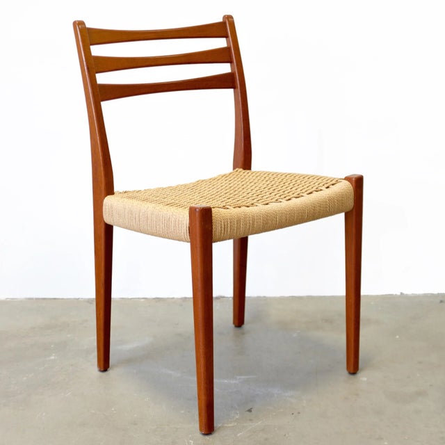 Svegards Markaryd Set of 4 Teak Dining Chairs With Danish Cord Seats For Sale In Boston - Image 6 of 14