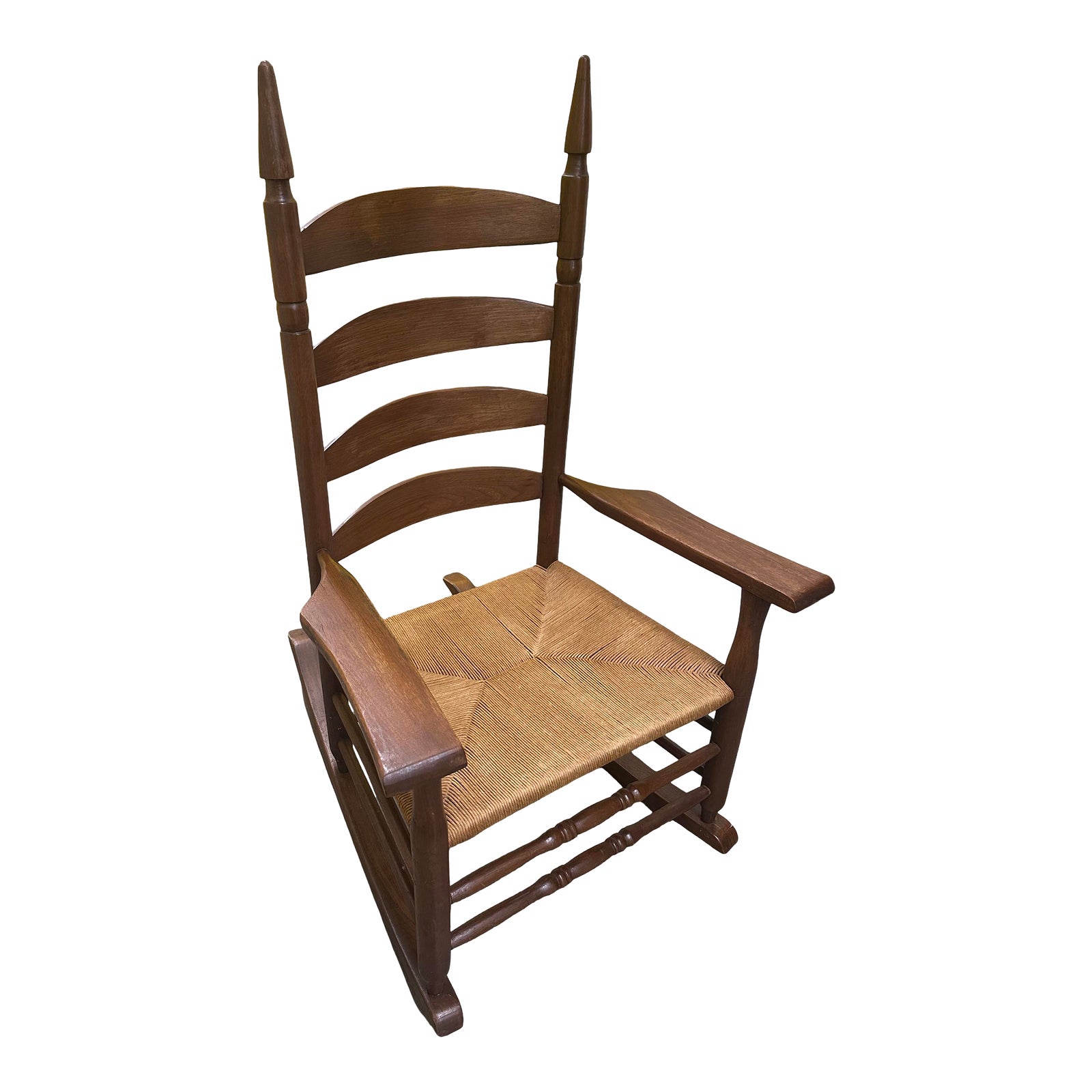 Mid 20th Century Handmade North Carolina Ladder-Back Rocking Chair With ...