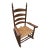 Mid 20th Century Handmade North Carolina Ladder-Back Rocking Chair With Woven Rush Seat For Sale