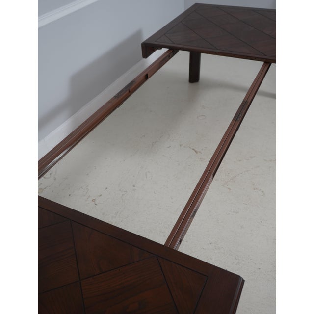 Baker Oak Dining Table With Two Leaves For Sale - Image 9 of 16