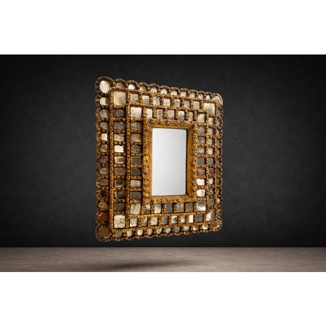 Peruvian Baroque Rectangular Sunburst Mirror, 1890-1920s, Unknown For Sale - Image 9 of 13