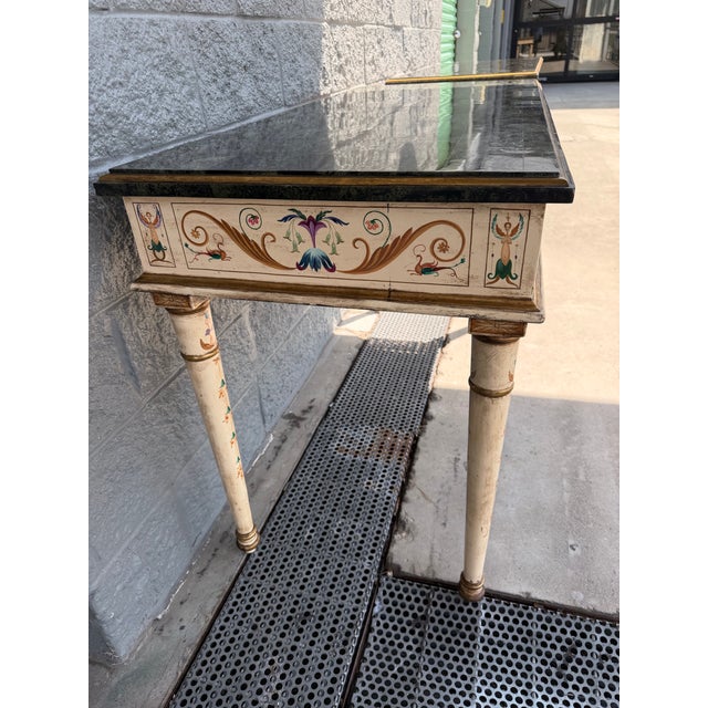Vintage Venetian-Style Crème Peinte and Polychrome Console Table For Sale - Image 4 of 5