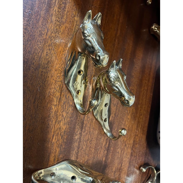 1970s Pair of Solid Brass Equestrian Style Wall Hooks For Sale - Image 9 of 10