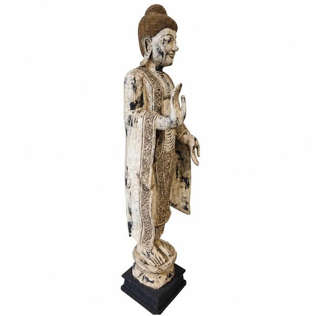 Myanmar School, Buddha Sculpture, 1800s, Wood For Sale - Image 8 of 9