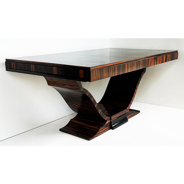 Dakota Jackson 1980s Macassar Ebony Dining Table, Art Deco Style, Dakota Jackson Attributed Newly Refinished For Sale - Image 4 of 11