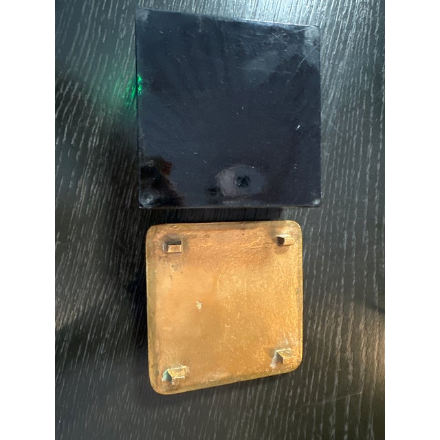 Bronze and Chinese Lacquer Box by Monique Gerber, 1970s, in Very Good conditions. Designed 1970 to 1979 This piece has an...