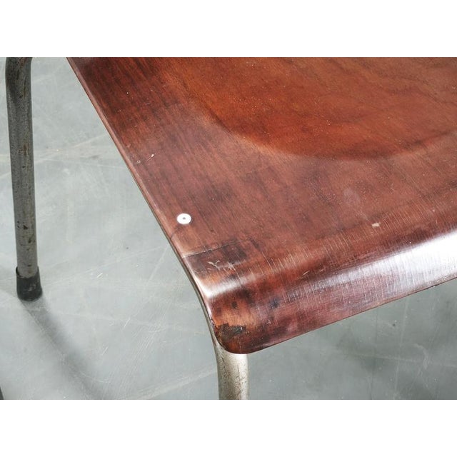 Dutch Industrial Plywood 106 Chairs from Gispen, 1960s, Set of 6 For Sale - Image 12 of 18