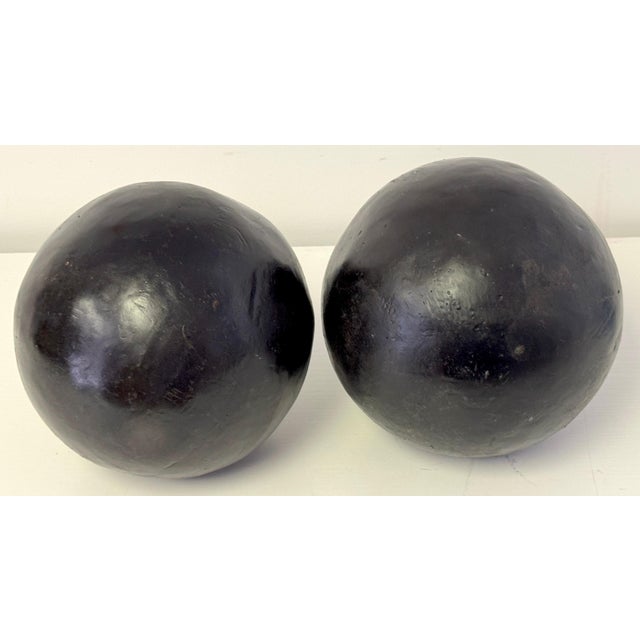 Modern Pair of Modern Artisan Bronze Garden 8" Balls/Spheres, Late 20th Century For Sale - Image 3 of 18