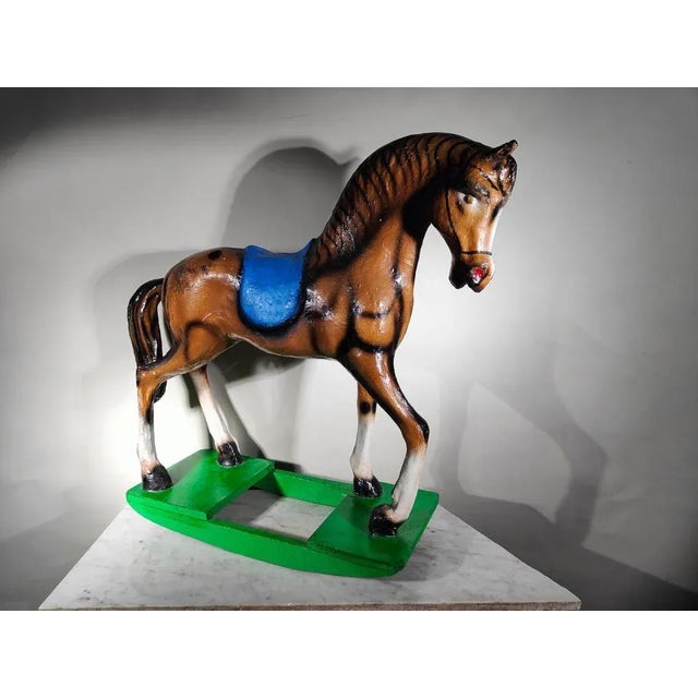 1950s Decorative Rocking Horse in Papier-Mâché, 1950s For Sale - Image 5 of 12