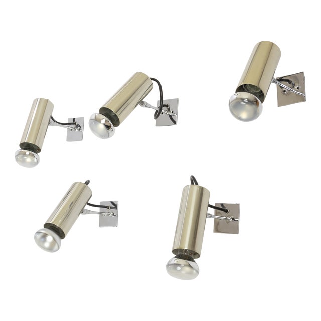 Vintage Model 36 Wall Lamps by Gino Sarfatti for Arteluce, 1950s, Set of 5 For Sale