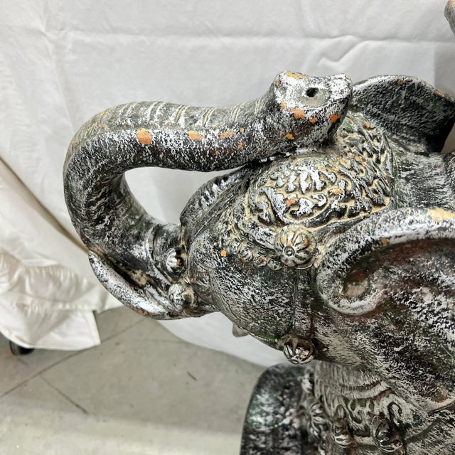 Vintage Chinoiserie Elephant Plant Stand / Drinks Table For Sale - Image 4 of 10