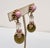 Vintage Hobe Pink & Clear Beads With Green Moonglow Drop Clip Earrings-2 Pieces For Sale - Image 9 of 12