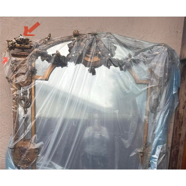Monumental 19th-Century Italian Rococo/Neoclassical Revival Overmantel Mirror For Sale In San Francisco - Image 6 of 6