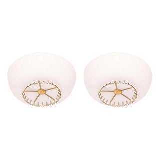 Flush Mounts in Brass attributed to Lisa Johansson-Pape, 1950s, Set of 2 For Sale