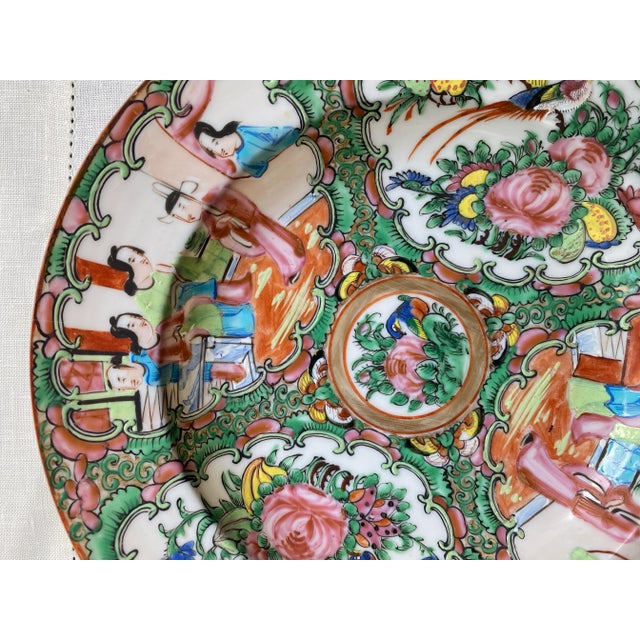 19th Century Chinese Export Porcelain Rose Medallion Soup Bowl, 19th Century For Sale - Image 5 of 6
