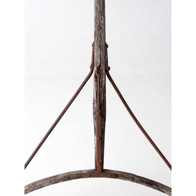 Antique Horse Drawn Wagon Shaft Thill Farm Decor For Sale - Image 9 of 18