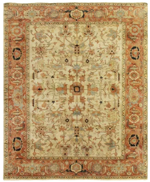 Exquisite Rugs Serapi Hand knotted Wool Ivory/Red Rug-12'x15'