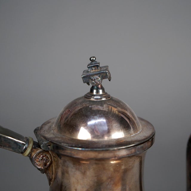 Circa 1890 Antique Silver Plated Footed Tea Set- 4 Pieces For Sale - Image 6 of 12
