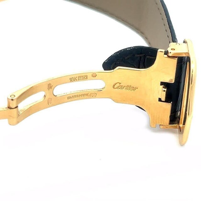 Contemporary Cartier Roadster Santos Men's Watch Automatic 18k Gold Leather Band Ref.2524 For Sale - Image 3 of 11