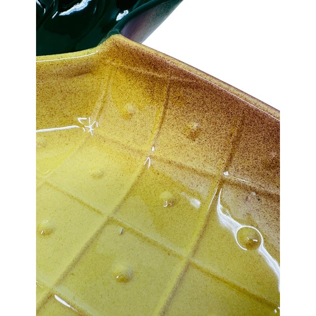 California Pottery Vintage (1960's) Mid-Century Modern California Pottery Pineapple Chip & Dip Bowl S-24 For Sale - Image 4 of 10