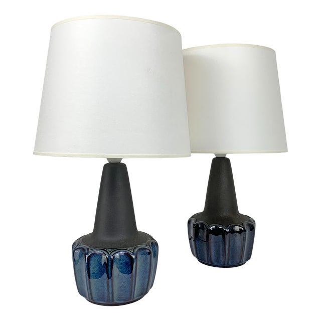 Model 1051 Ceramic Table Lamps by Einar Johansen for Søholm, Denmark, 1960s, Set of 2 For Sale