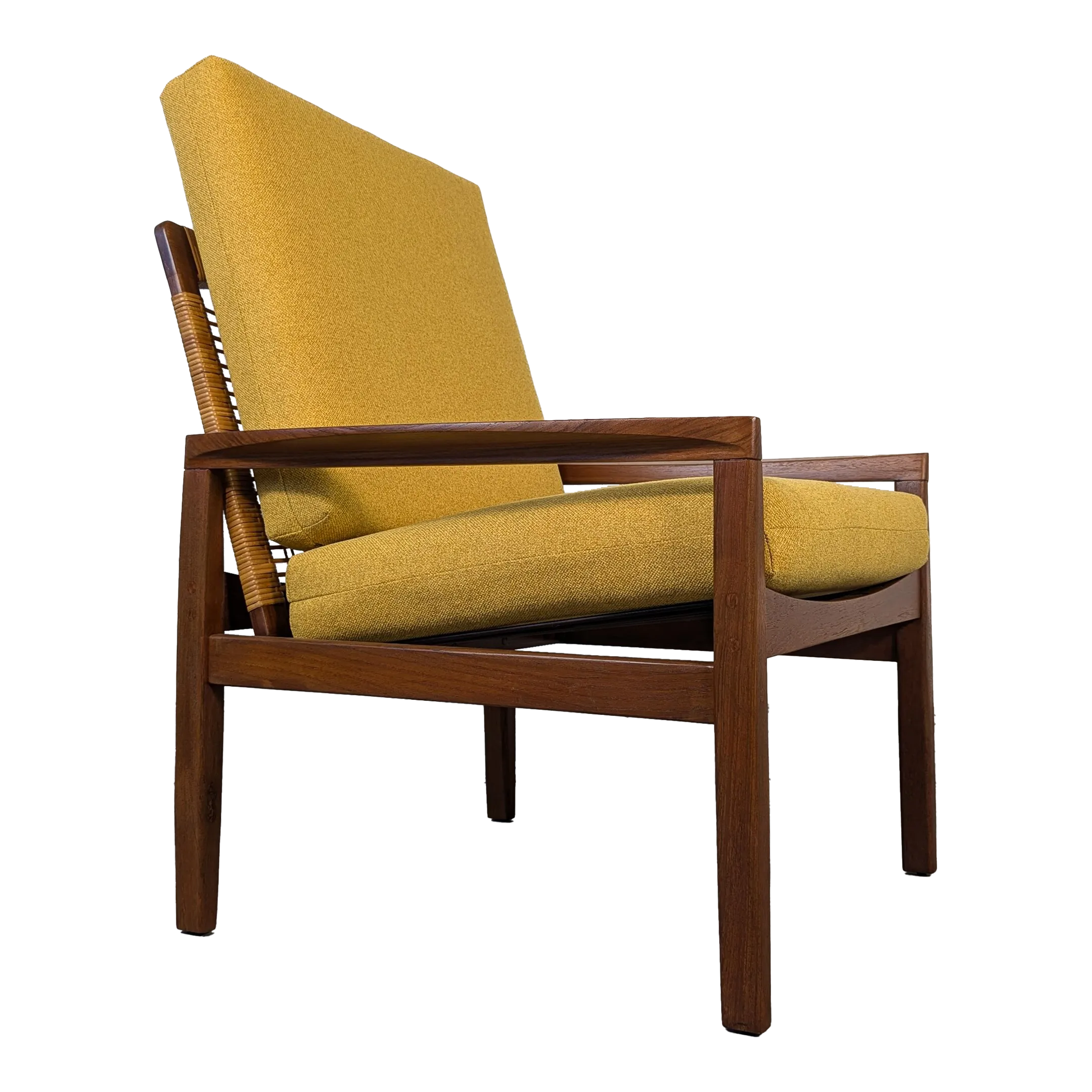 1960s Mid Century Teak and Cane '519' Lounge Chair by Hans Olsen