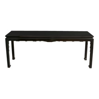 High Gloss Asian Modern Black Console Table For Sale