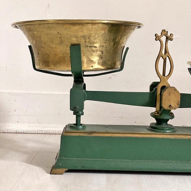 Cast Iron Roberval Balance with Copper Pans, 1950s For Sale - Image 4 of 5