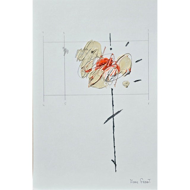 Organic Modern Original Flower Painting by Diane Grant Oil and pencil on high-quality 'Hahnemühle' Canvas Grain Fine Art...