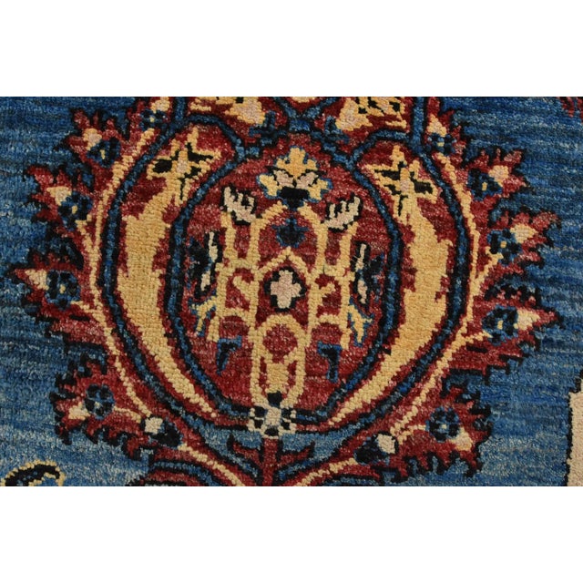 Ziegler Rug 8’2” X 9’10” Blue Wool Traditional Hand-Knotted Oriental Carpet For Sale - Image 4 of 12