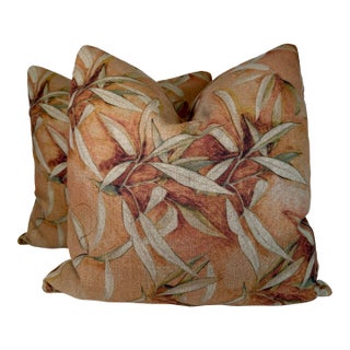 Maison Levy "Echantillon Eucalyptus" in Cuivre 22" Pillows-a Pair For Sale