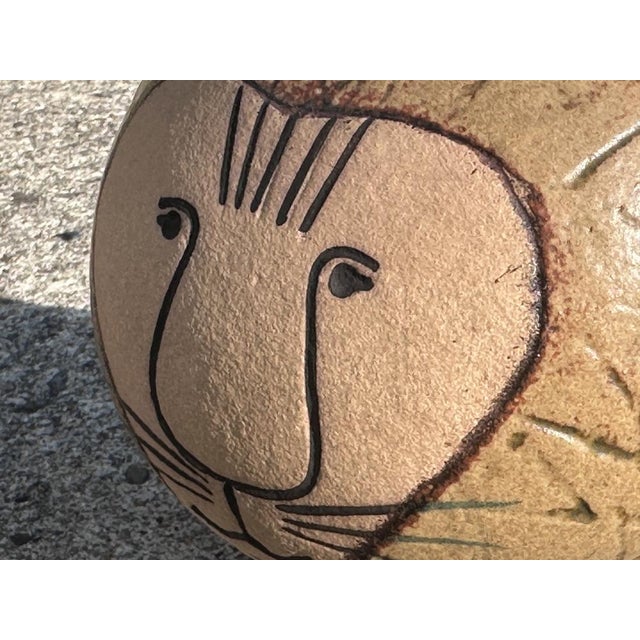 Maroon Africa Series Lion in Ceramic by Lisa Larson for Gustavsberg, Sweden, 1960s For Sale - Image 8 of 18