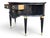 Wood Vintage Hollywood Regency Demi-Lune Server in Ebonized Wood With Brass Accents For Sale - Image 7 of 10